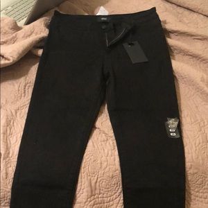 High waist ankle skinny black jeans